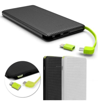 Bateira Portátil Power Bank 10000 Mah Kaidi-branca e preta